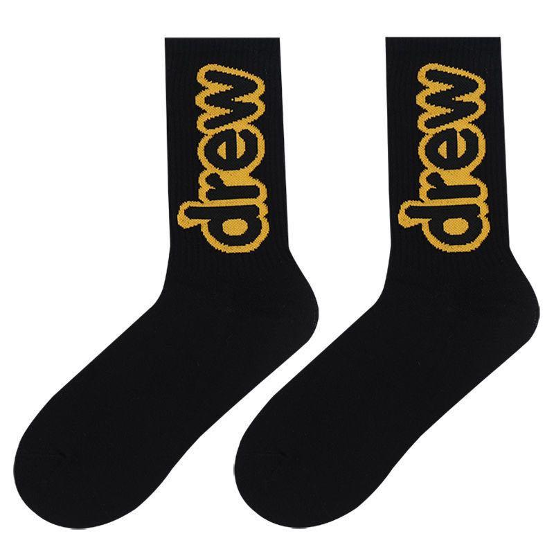 已售完Drew House Socks 字母高筒襪Justin Bieber着用, 男裝, 手錶及