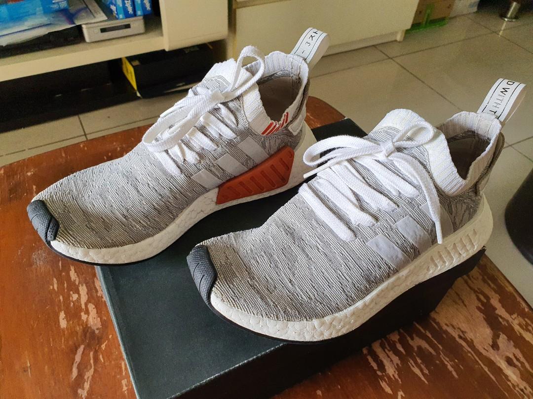 Nmd r2 primeknit grey white top