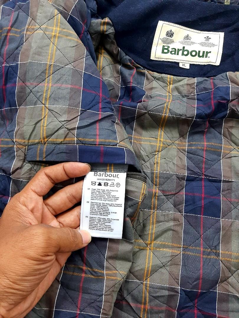 Barbour jacket wool gamefair Fesyen Pria Pakaian Atasan di