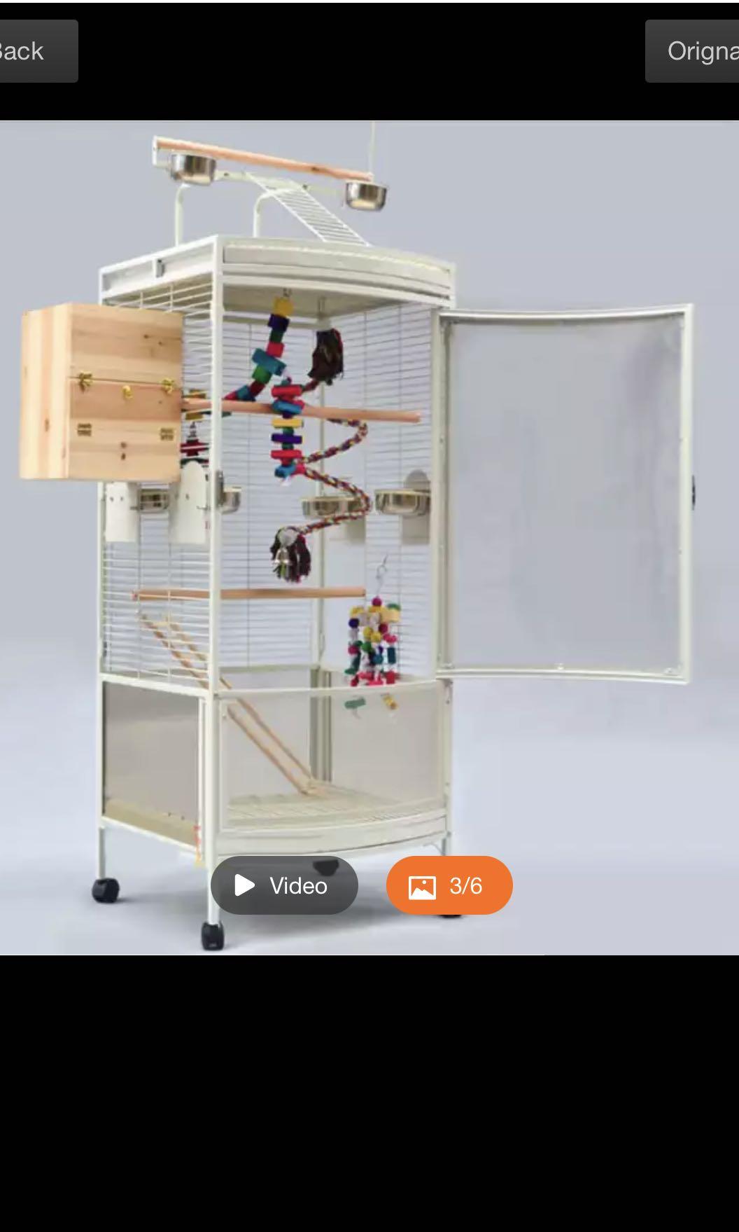 For Sale: Big Aviary Bird Cage Acrylic Wheel Parrot Budgies Lovebird ...
