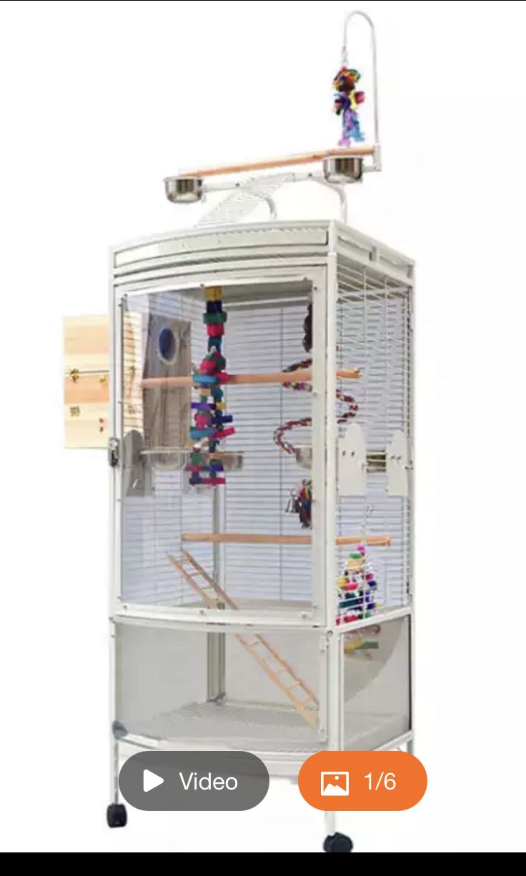 For Sale: Big Aviary Bird Cage Acrylic Wheel Parrot Budgies Lovebird ...