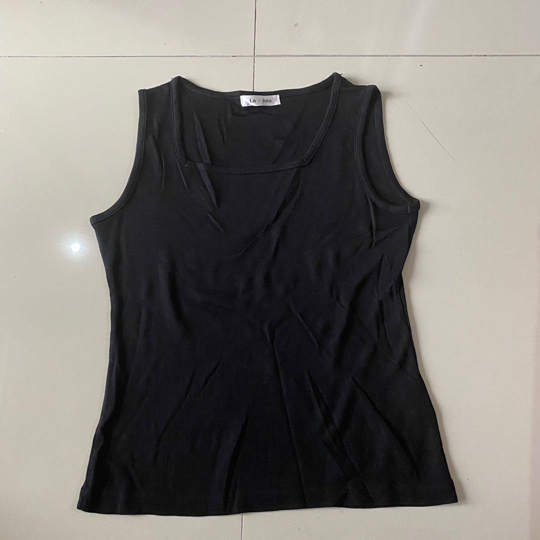 Black singlet top, Fesyen Wanita 