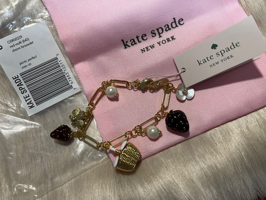 BNWT KATE SPADE STRAWBERRY CHARM BRACELET Women s Fashion