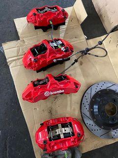 Brembo GT6 pot front 4 rear 380mm cross drilled slotted  BMW e93 e92 e90 335i 330 325i 320i 318i 316i 3 series coupe cabriolet sedan rage ksport ap racing stoptech wilwood bbk caliper rotor ssbh
