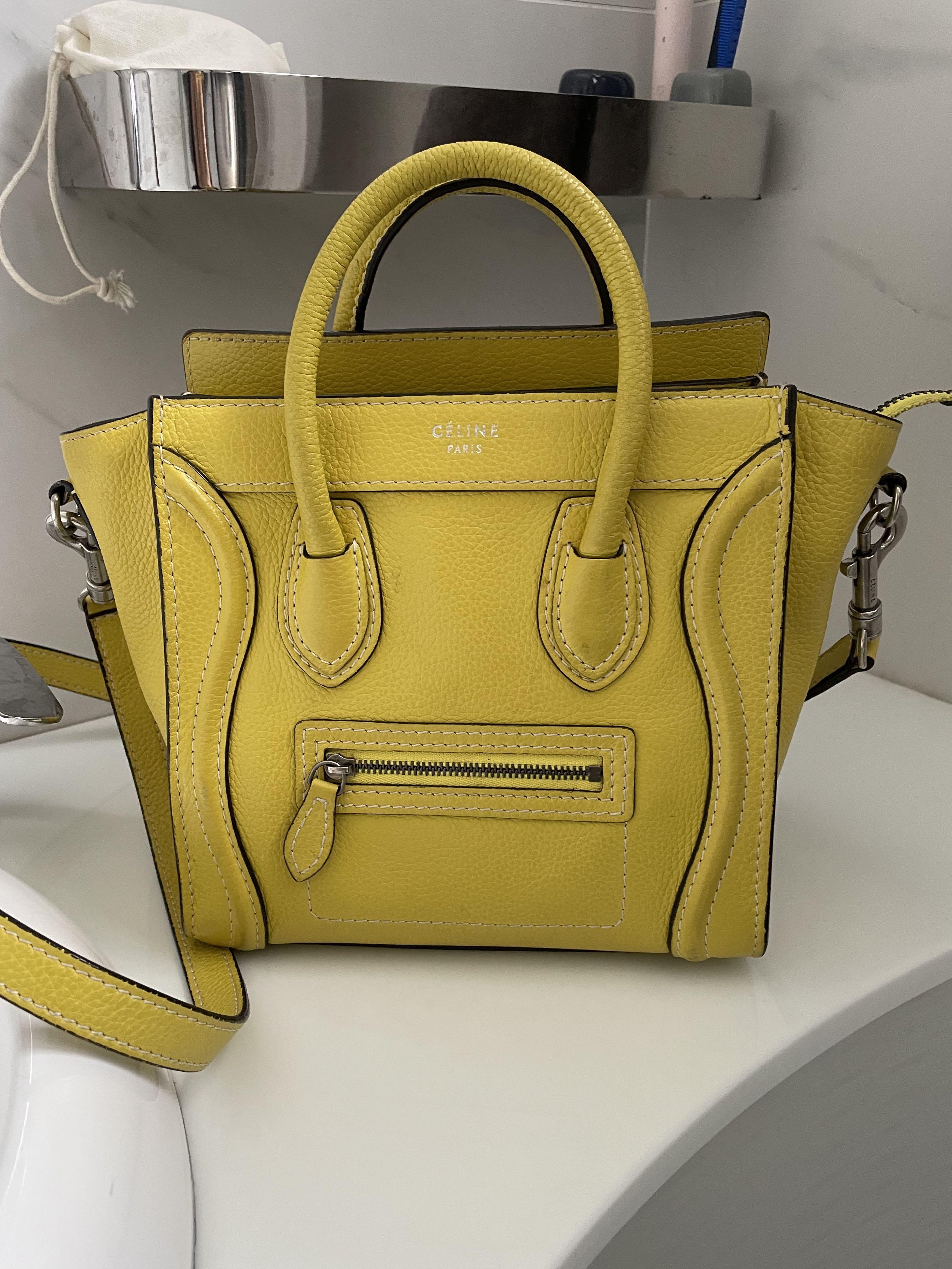 Celine nano luggage 2025 yellow