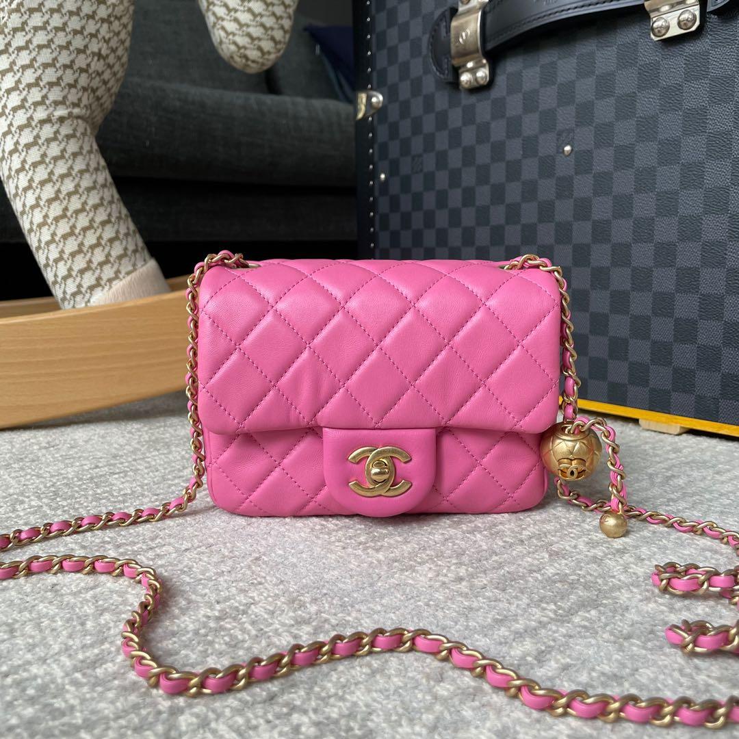 Chanel Mini Square Pearl Crush, Luxury, Bags & Wallets on Carousell