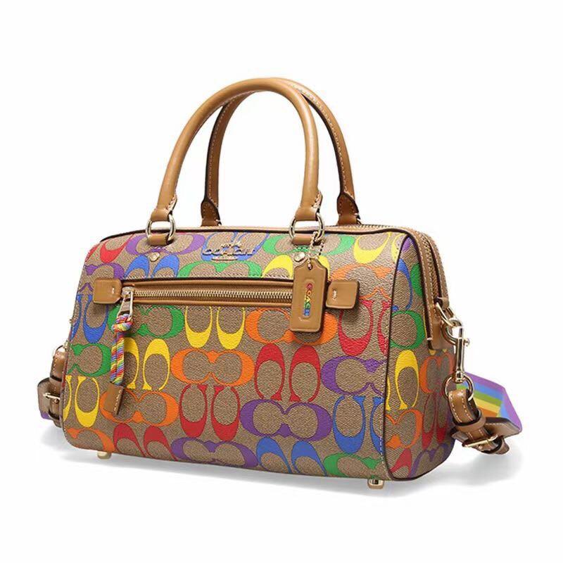 Coach Boston Bag With Signature Rainbow, Women's Fashion, Bags  Wallets,  Cross-body Bags on Carousell