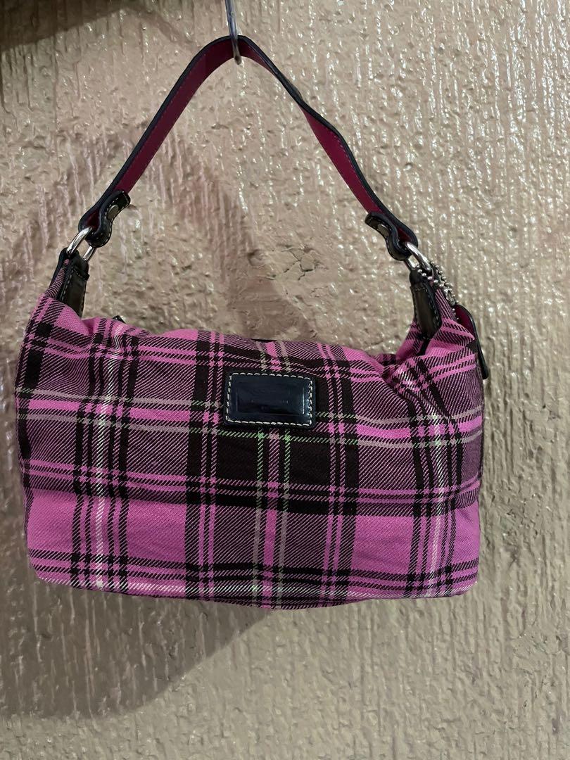 Coach pink new arrivals plaid purse
