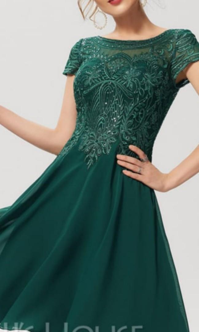 dark green occasion dress