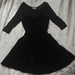 Cotton On Black Velvet Dress