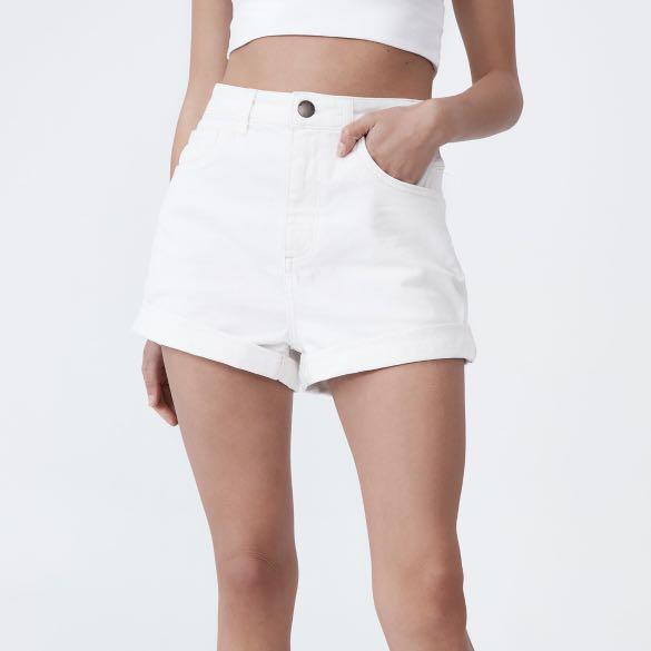 White cotton cheap shorts womens