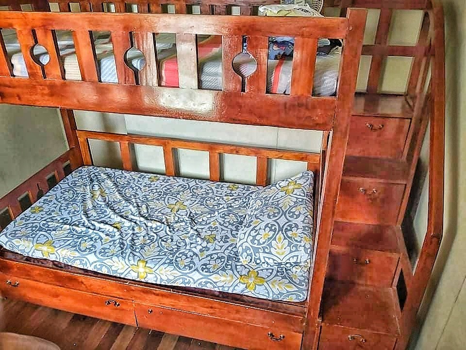 Double deck beds with drawer solid wood (mahogany), Furniture