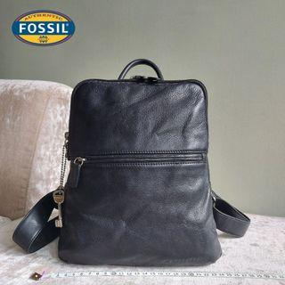 fossil leather bagpack