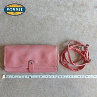 fossil leather purse sling
