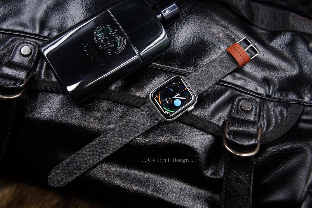 Upcycled Gucci Apple Watch Band Black