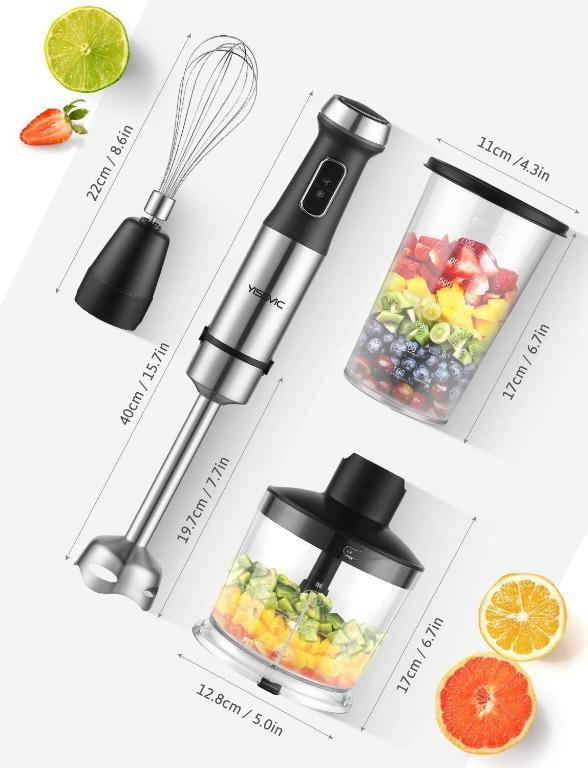 H1400 YISSVIC 1100W Hand Blender 4 in 1 Stick Blender with 800ml Beaker