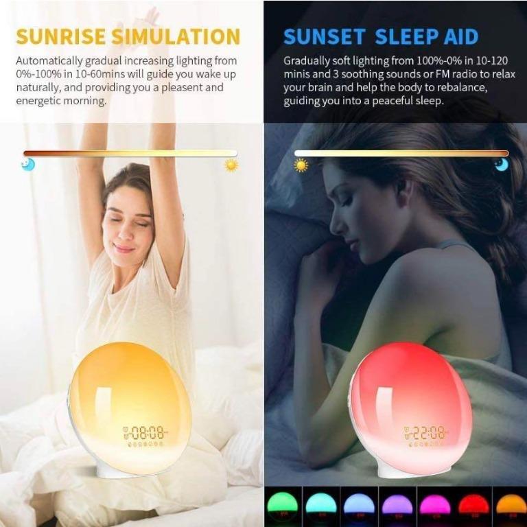 H1410 Sunrise Simulation WakeUp Light Alarm Clock LB01, Furniture
