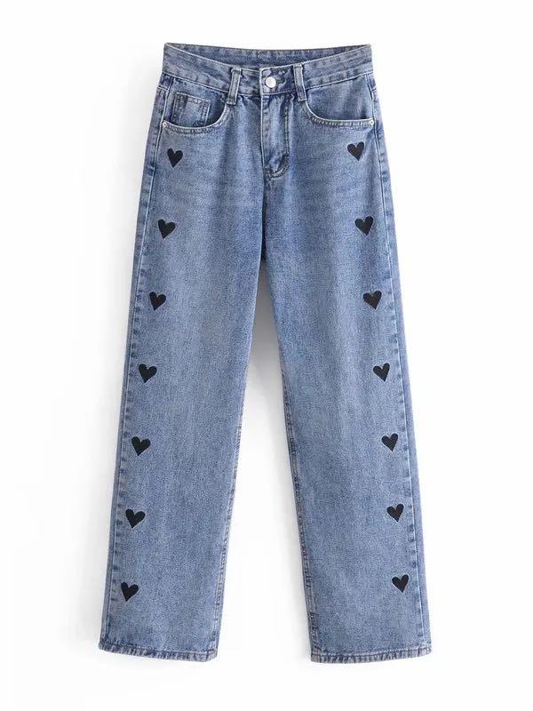 Heart shape denim pants, Fesyen Wanita 