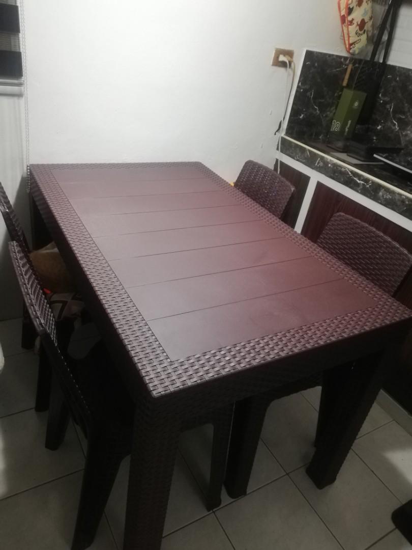 Jolly Rattan Dining Set Furniture Home Living Furniture Tables Sets on Carousell