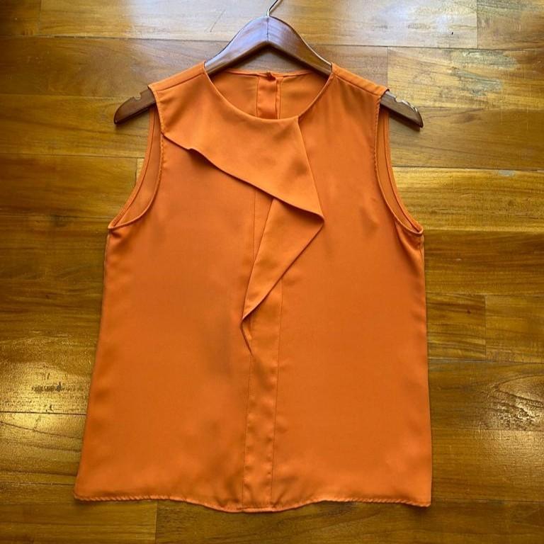 Jual Rugi Zara Orange Top, Fesyen 