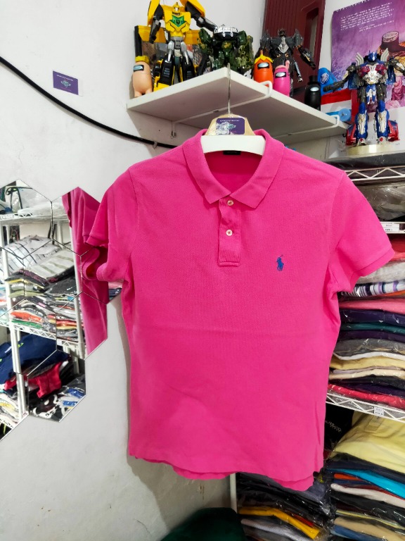 Kaos Polo Ralph lauren Pink Polos Small Logo Biru, Fesyen Wanita ...