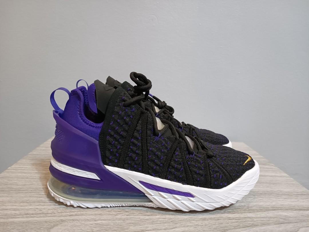 Lebron 18 Purple and Gold Men s Fashion Footwear Sneakers on