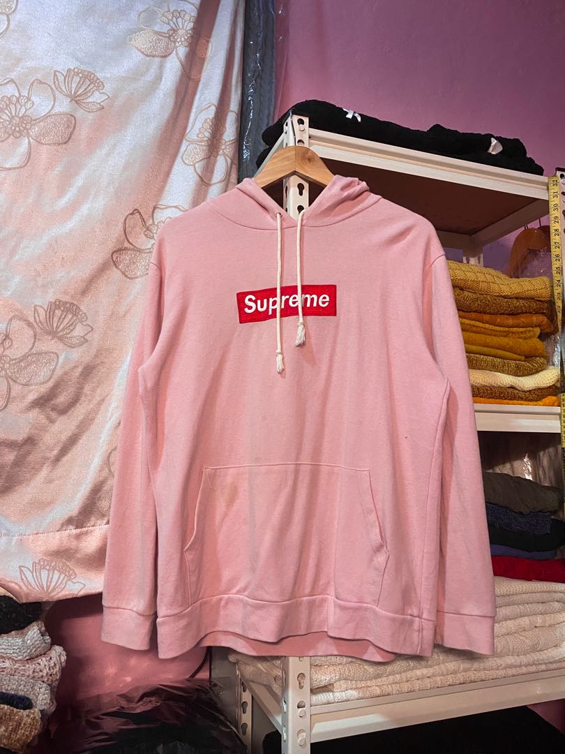 Hot pink sale supreme hoodie
