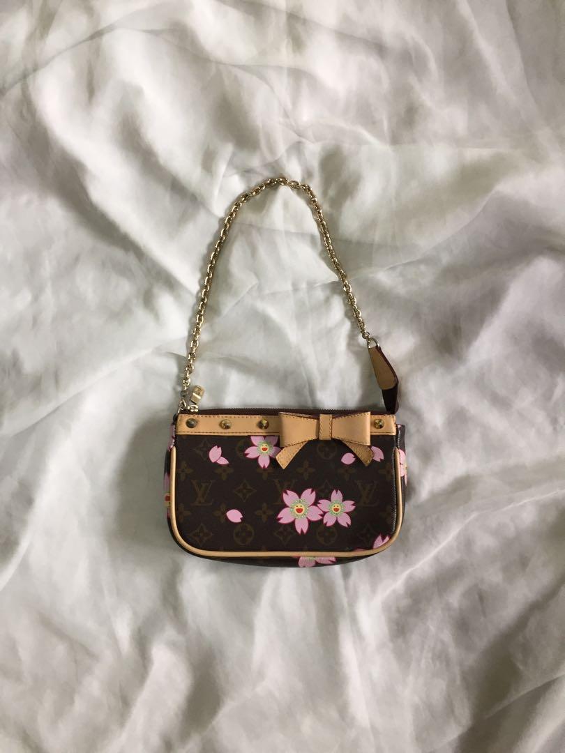 Authentic Louis Vuitton x Takashi Murakami Cherry Blossom Pochette, Luxury,  Bags & Wallets on Carousell