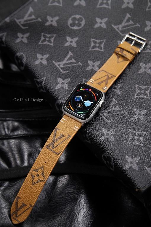 Apple Watch Band Repurposed Classic LV Monogram, Black / Series 7 & 8 45mm (also Fits 49mm Watch) / Black