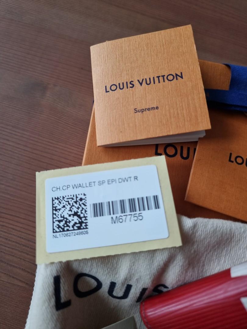 Louis Vuitton LV x Supreme chain wallet epi Red