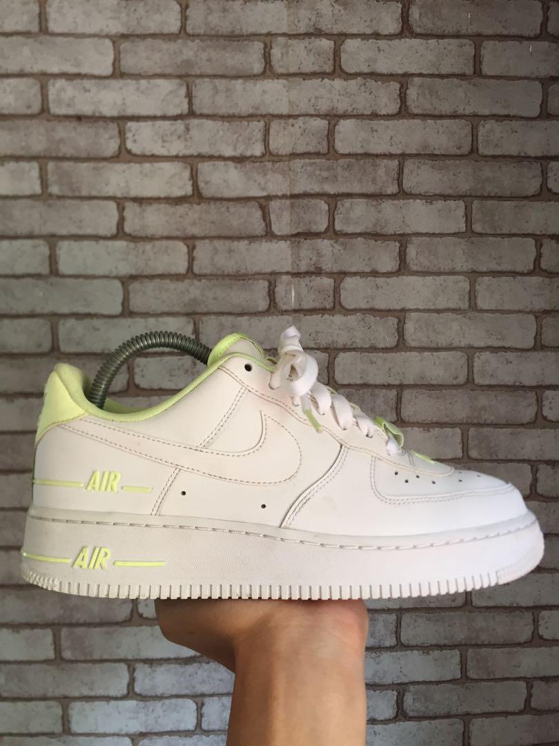 Nike Air Force 1 Double Air Low White Barely Volt, Men's Fashion