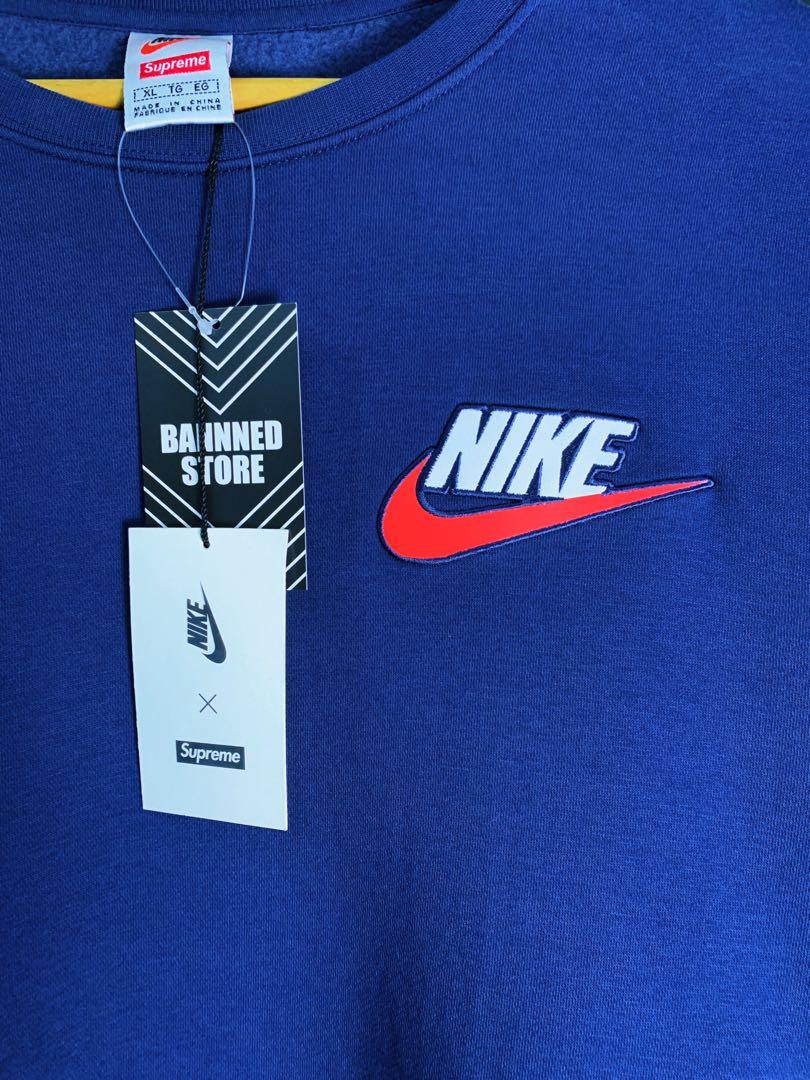Nike supreme crewneck navy hot sale