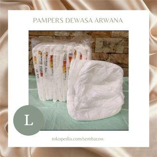 Pampers L dewasa arwana murah - 12pcs (65.000)