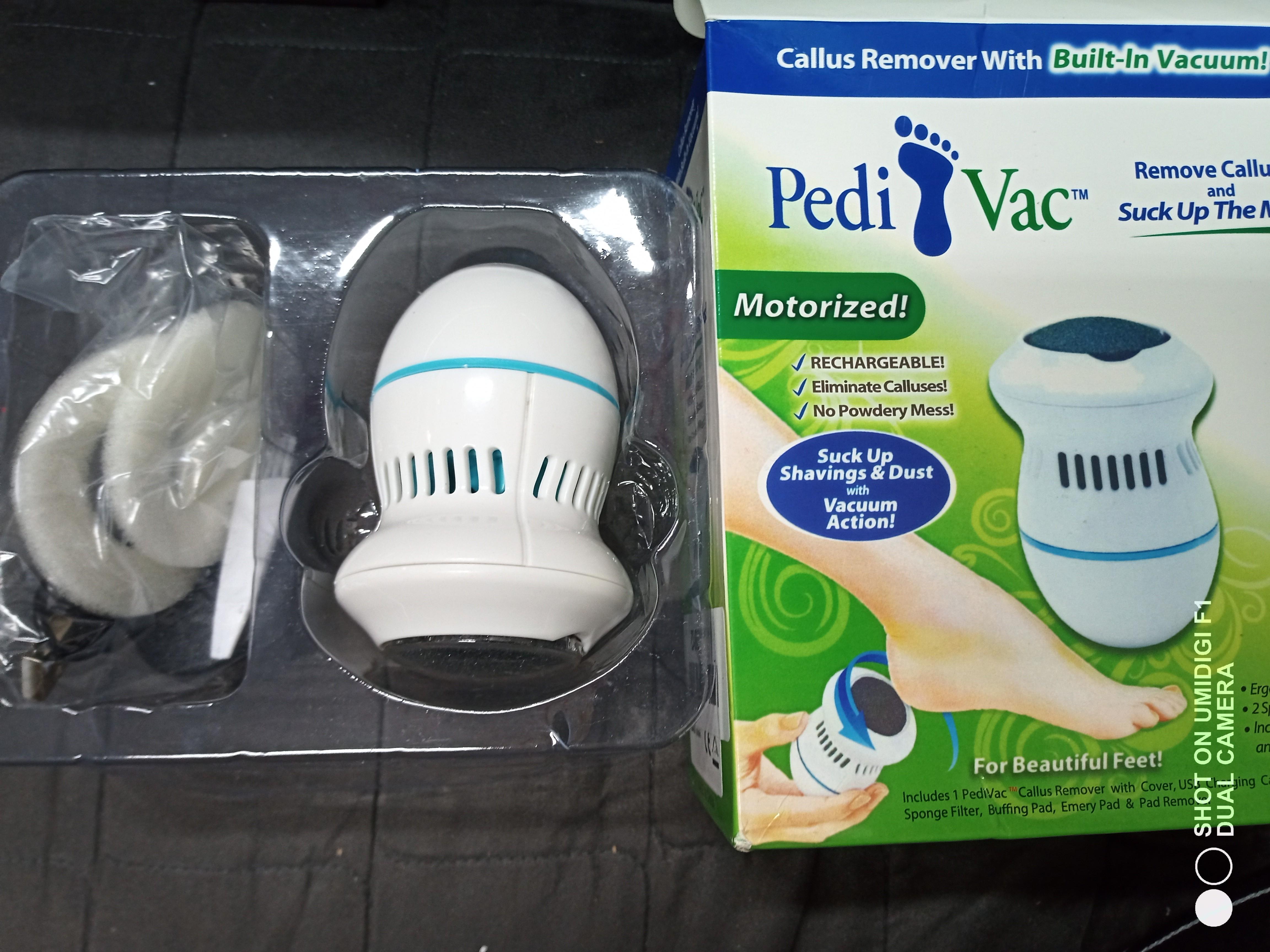 Pedi Vac by Ped Egg - Callus Remover for Feet with Built-in Vacuum Removes  Dead Skin from Feet with 2000 RPMs - Electric Callus Remover Sucks Up