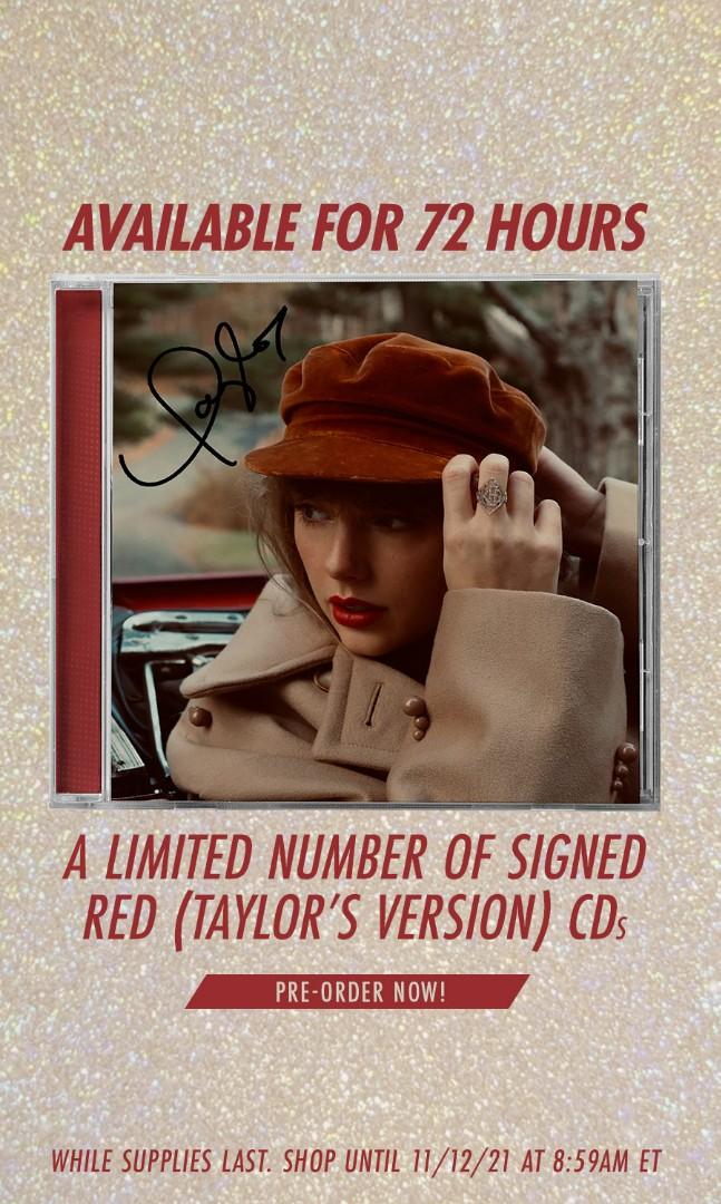 Taylor Swift - RED (Taylor's Version) - Signed / Autographed CD 