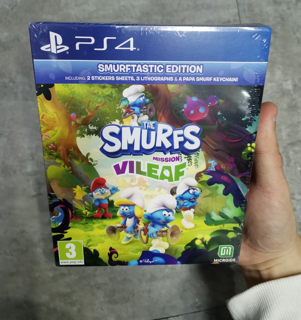 全新中英文版PS4 藍精靈THE SMURFS MISSION VILEAF (送鎖匙扣）, 電子