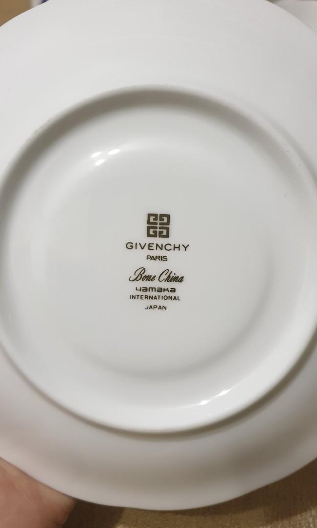 Rare Givenchy Blue Tulip Tea Cup Set Footed, Furniture & Home Living