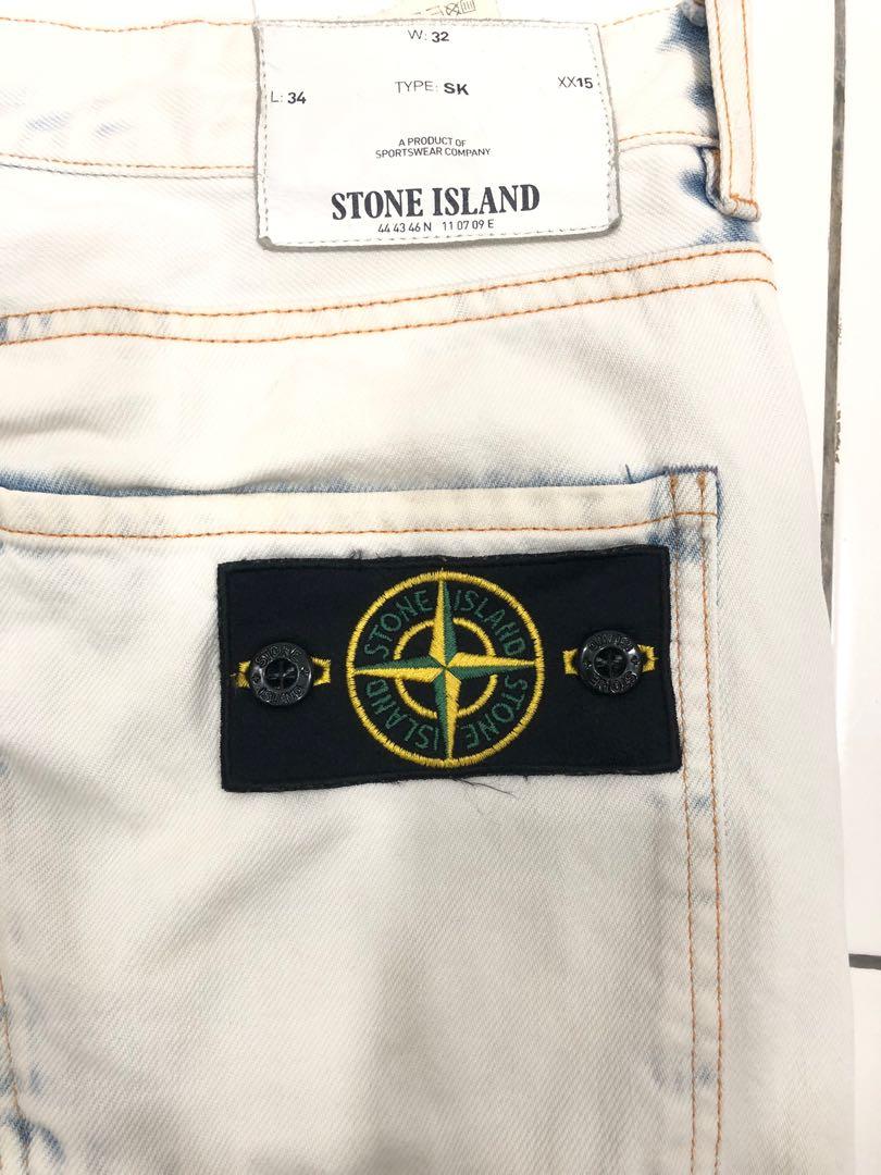 Rare STONE ISLAND Acid Washed Slim Jeans Men s Fashion Bottoms