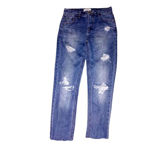 STRADIVARIUS Baggy Ripped Pants Stretch 