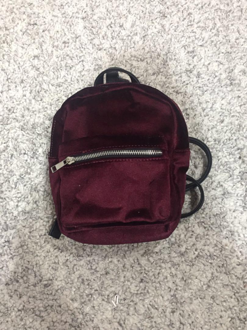 velvet mini backpack