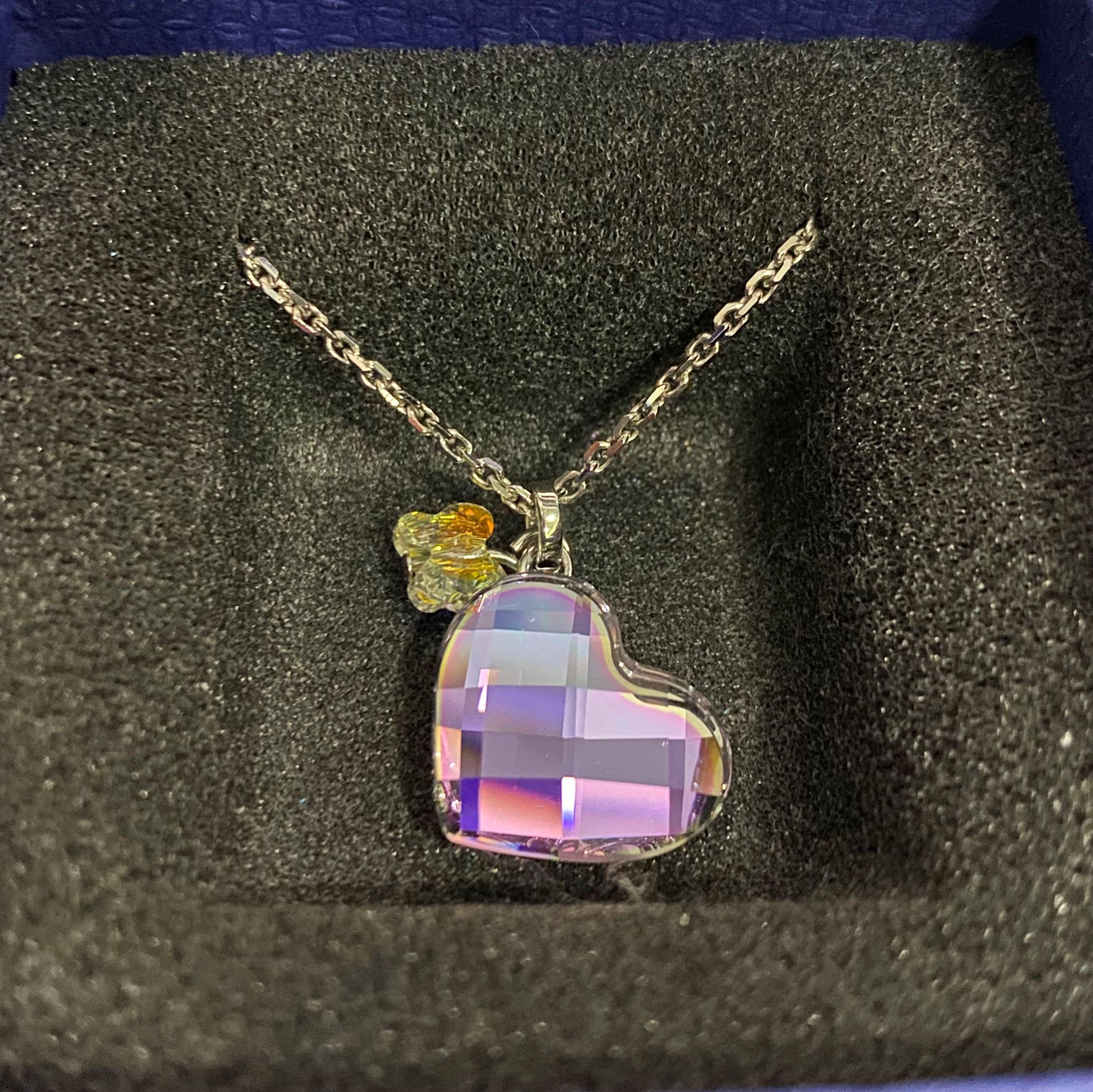Purple heart top necklace swarovski