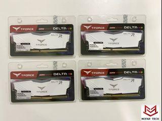TEAM T-FORCE DELTA RGB 32GB (4x8GB) DDR4 3200MHZ GAMING RAM (White)