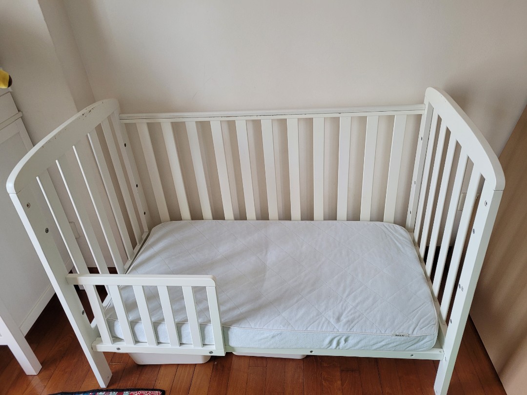 Toddler bed (cot) + mattress, Babies & Kids, Baby Nursery & Kids Furniture, Cots & Cribs on