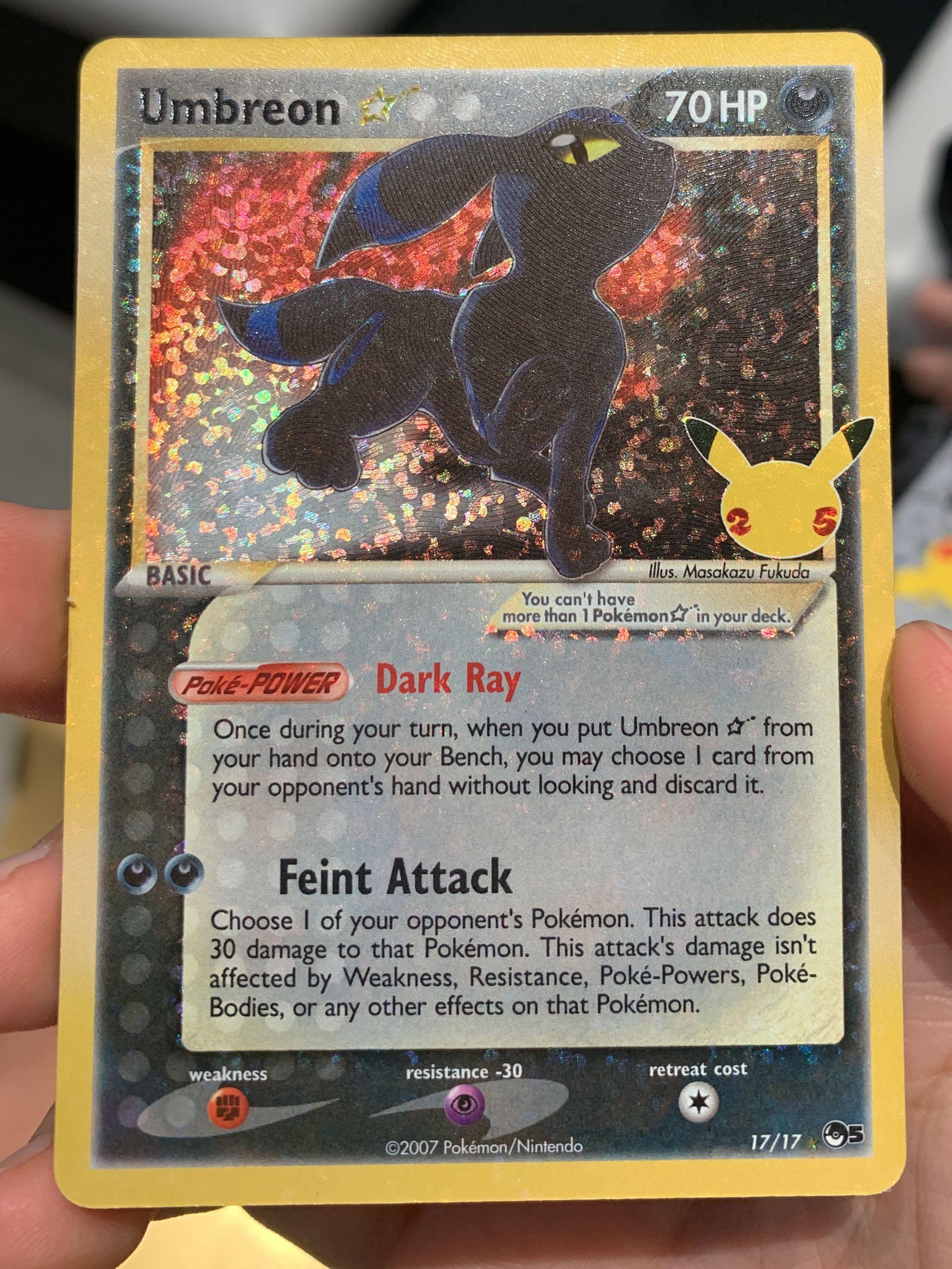 [FULL CARD BLEED] Umbreon Gold Star Holo Bleed Celebrations 25th Anniversary Pokemon Card Tcg