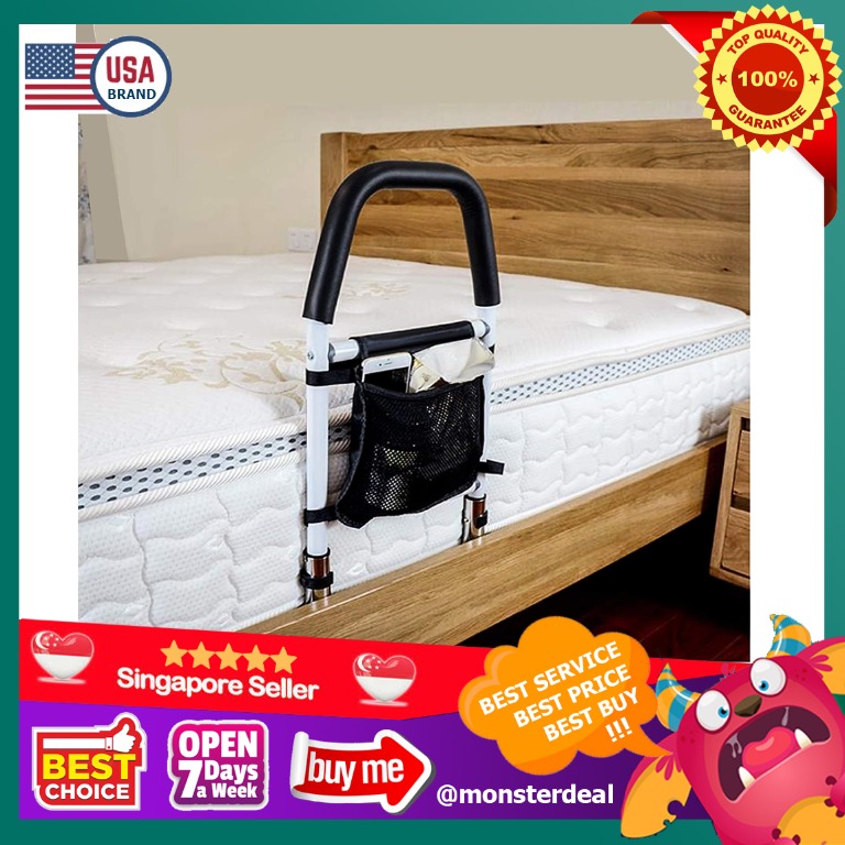 USA ODOLAND Bed Rails for Elderly Hospital Bed Assist Bar with Storage