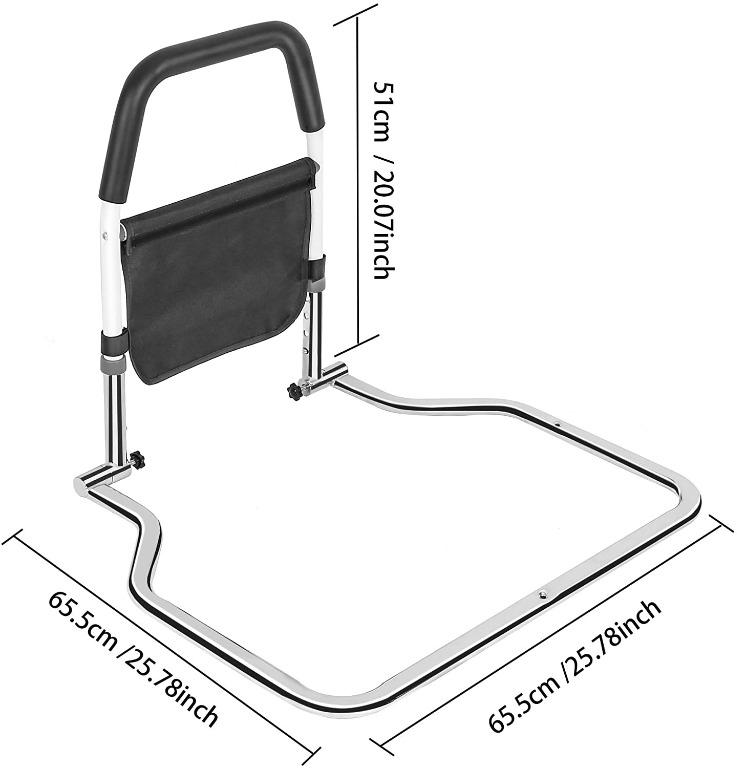 USA ODOLAND Bed Rails for Elderly Hospital Bed Assist Bar with Storage