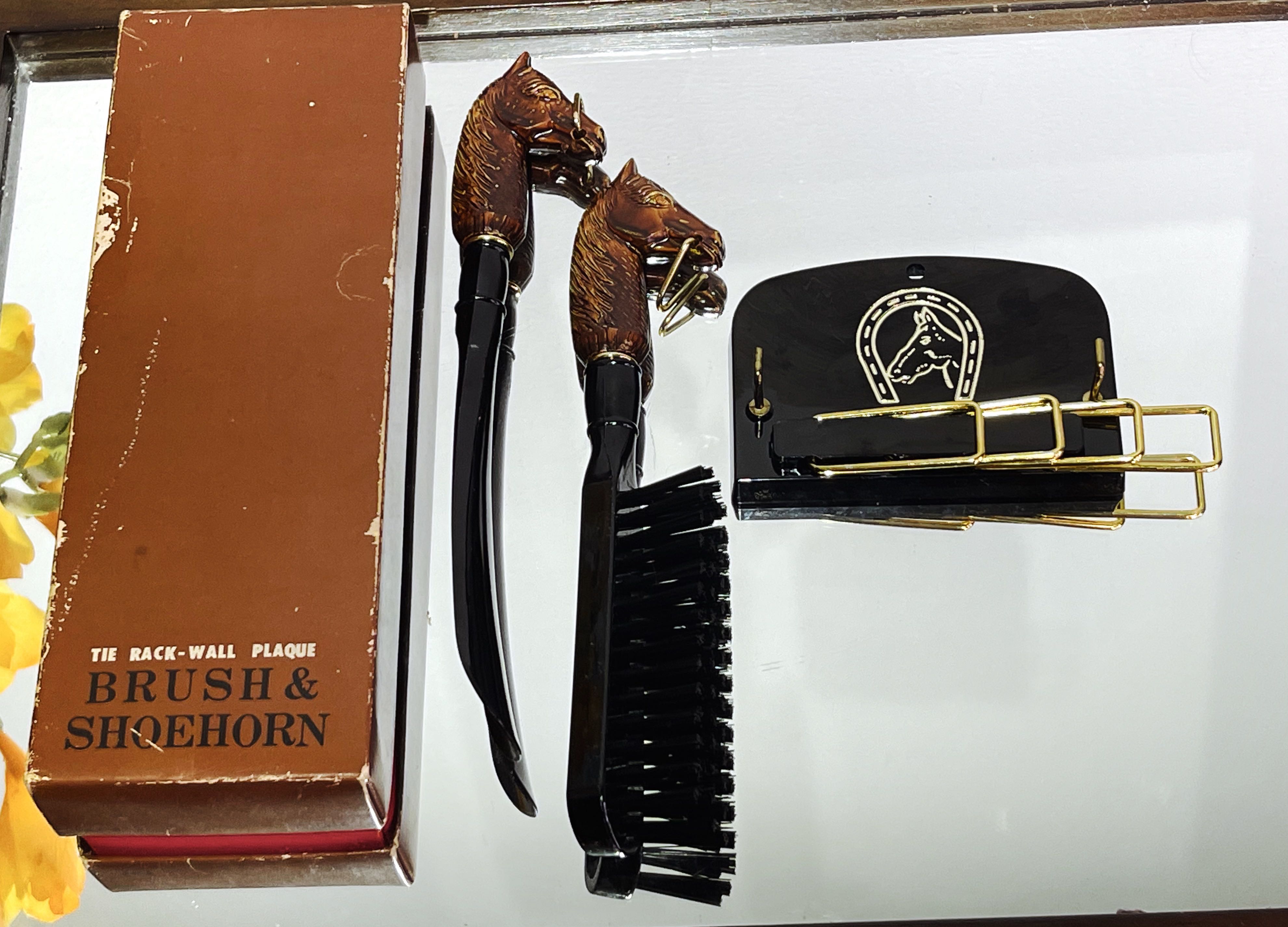 Vintage Horse Brush & ShoeHorn, Hobbies & Toys, Collectibles
