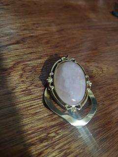 Vintage rose quartz brooch or pendant
