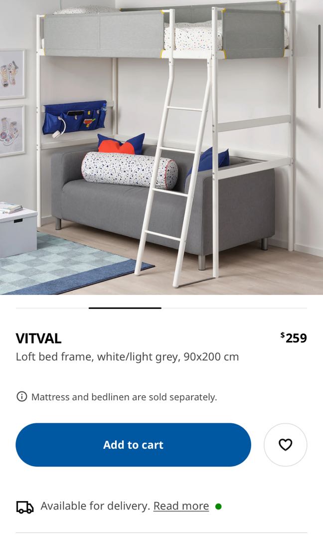 Vitval Loft Bed Frame Ikea Mattress, Bunk Bed Mattress Twin Ikea