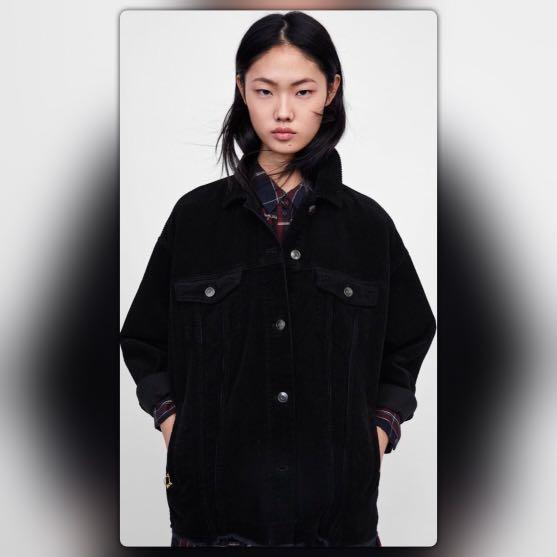 Zara corduroy jacket black outlet